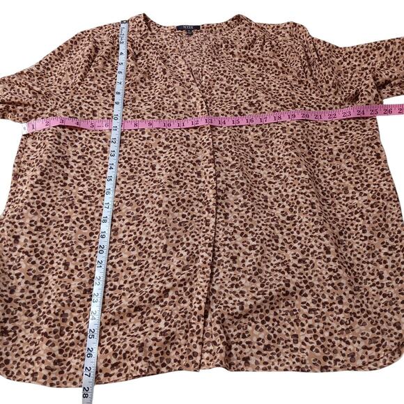 NYDJ Blouse Top Loose Flowy XL Animal Print Pleats‎ Dressy Career Office Travel - Picture 4 of 8
